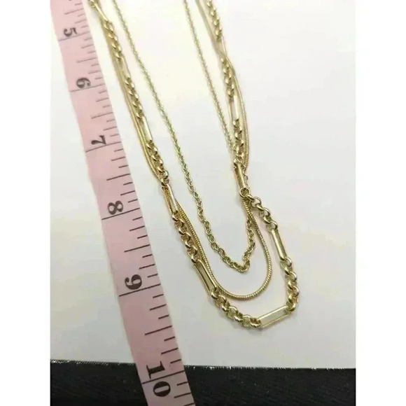 NWT J.Crew Gold Tone Layered Delicate Chain Necklace Womens Statement Multi - Picture 5 of 5